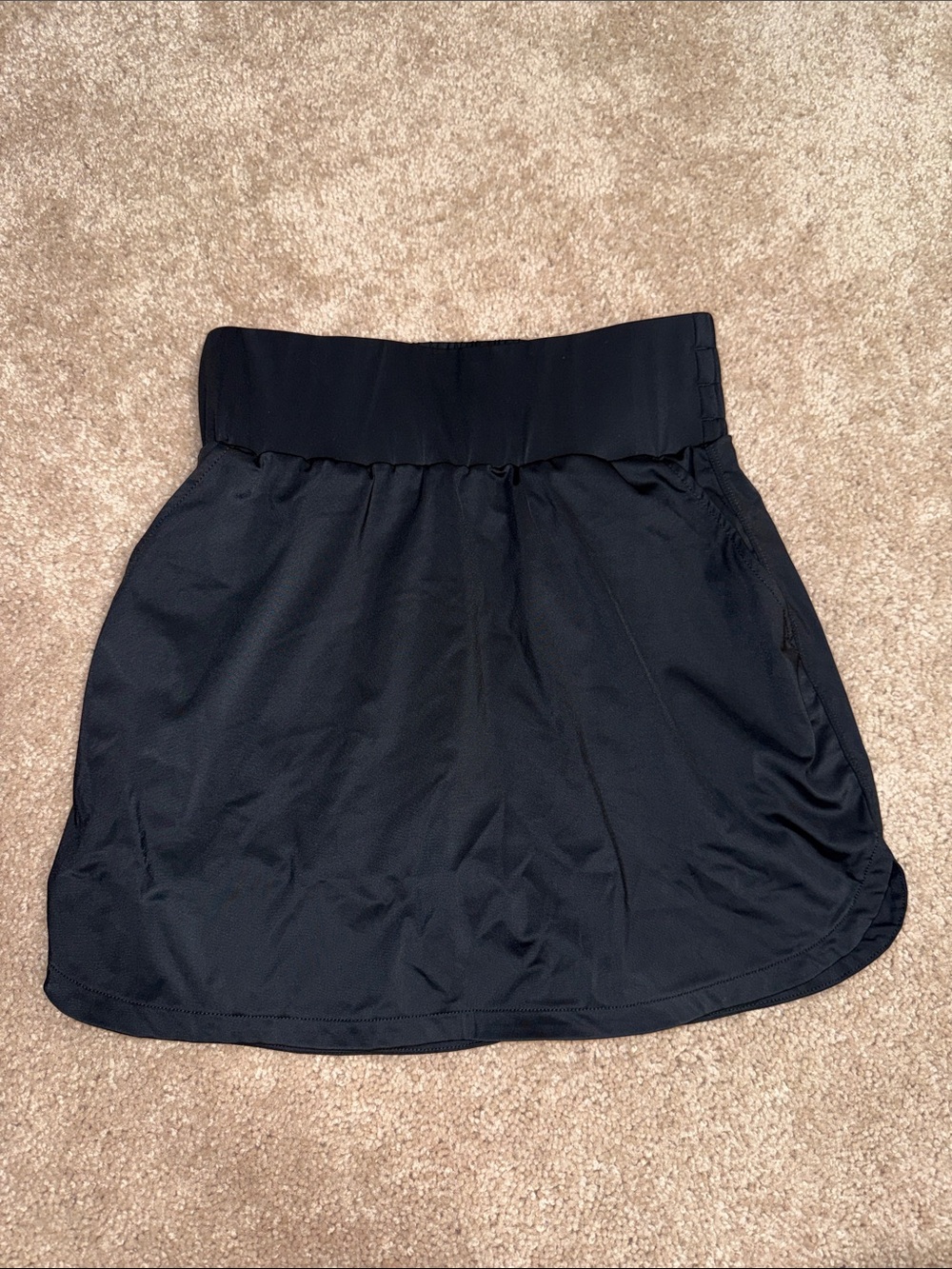 NWOT Black High-Waist A-Line Athletic Tennis Skirt w/Built in Shorts & Pockets